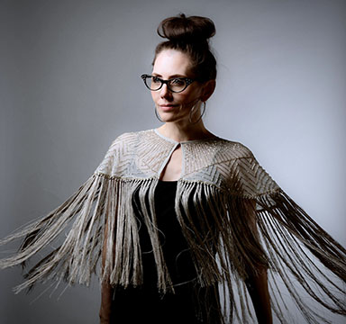 Adrienne Wilkinson Shawn Keehne shawl glasses